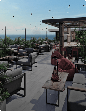 hookah lounge
on the roof