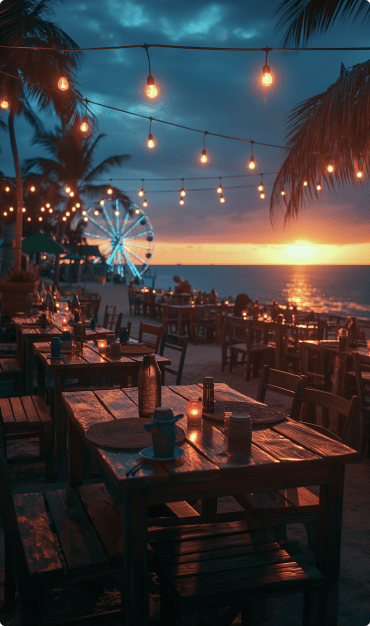 Stylish venues with a variety of entertainment on the scenic oceanfront
