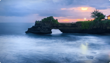 Batu Bolong Temple, where religious rituals are performed